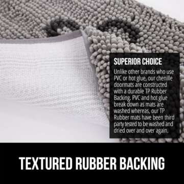 Gorilla Grip Ultra Absorbent Grippy Doormat for Muddy Dog Paws, 30x20 Machine Washable Soakstopper Rugs Cleaner Floors, Bed Mat for Dirty Dogs, Indoor Entrance Door Rug Pet Bed Mats Gray