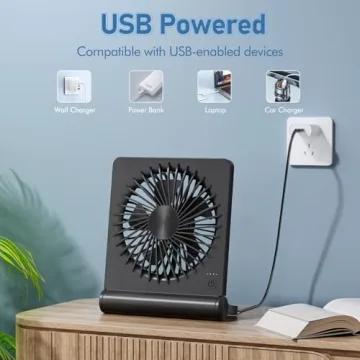 JOSTRY USB Desk Fan - Adjustable Speed & Quiet