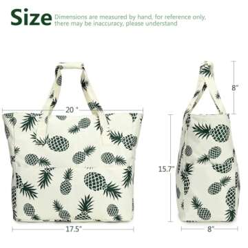 LEDAOU Large Beach Tote Waterproof Sandproof Zipper for Travel