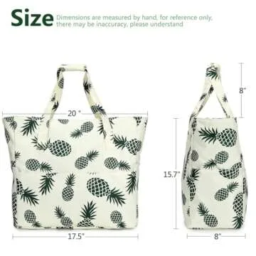 LEDAOU Large Beach Tote Waterproof Sandproof Zipper for Travel