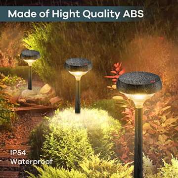 Linkind Solar Pathway Lights 8 Pack, Solar Lights Outdoor, Warm White Solar Path Lights Waterproof, Solar Lights for Walkway Yard Landscape Garden