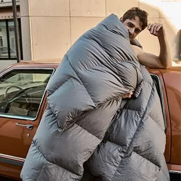 Airluck Luxury Feather Down Comforter Queen Full Size,Filled with Feather and Down,Winter Grey Bed Comforter,Fluffy Duvet Insert 90"x90"Ultra-Soft Down Proof Cotton Poly Cover with Corner Tabs