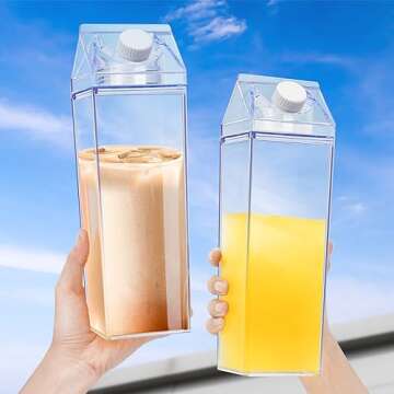 KALYLOC 4Pcs Milk Carton Water Bottles for Every Occasion