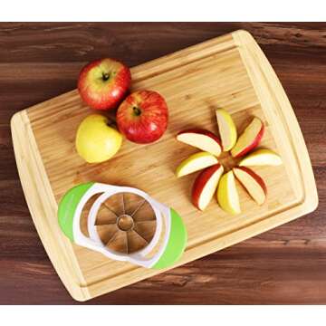 Utopia Kitchen Apple Corer and Slicer Fruit Cutter Apple Divider Wedger Stainless Steel Slicer for Fruits and Vegetables Ergonomic Handle Easy Grip 8 Sharp Blades Green