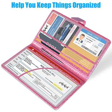 Stylish DMLuna Car Registration Holder in Glitter Pink