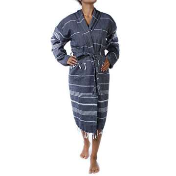 Cacala Luxury Turkish Cotton Kimono Bathrobe