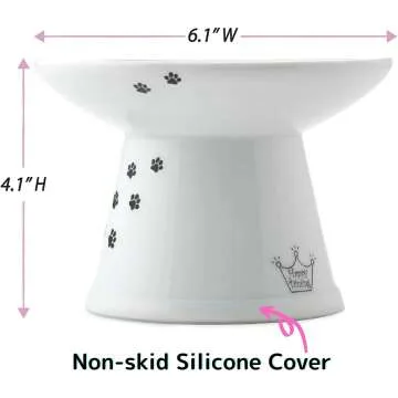Necoichi Extra Wide Cat Food Bowl for Easy Feeding
