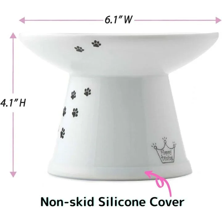 Necoichi Extra Wide Cat Food Bowl for Easy Feeding