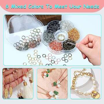 YAKA 900Pcs Open Jump Rings for Jewelry Making Accessories