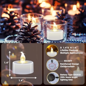 Candlium 24 Pack Battery Operated Tea Lights for All Occasions