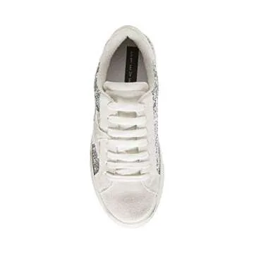 STEVEN by Steve Madden Women's Rubie Sneaker, Silver Glitter, 6 M US