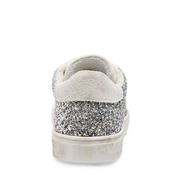STEVEN by Steve Madden Women's Rubie Sneaker, Silver Glitter, 6 M US