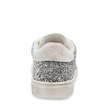 STEVEN by Steve Madden Women's Rubie Sneaker, Silver Glitter, 6 M US