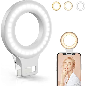 Kimwood 60 LED Portable Clip on Ring Light for Phones