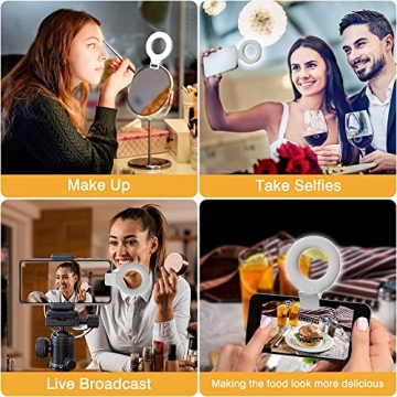 Kimwood 60 LED Portable Clip on Ring Light for Phones