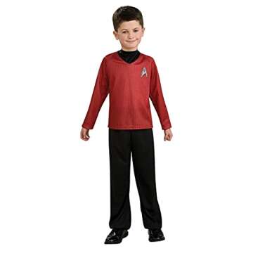 Star Trek Movie Child's Red Shirt Costume with Dickie and Pants, Small
