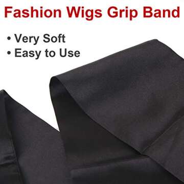 XTREND Satin Edge Scarves for Wigs Silk Headbands Soft Edge Scarf to Lay Edges for Black Women Keep Wig Secured Satin Headband for Yoga, Makeup, Facial, Sport (1 pc, Black#)