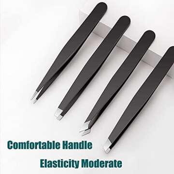 LUDOUPIER Premium Tweezers Set with Travel Case