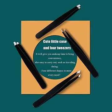 LUDOUPIER Premium Tweezers Set with Travel Case