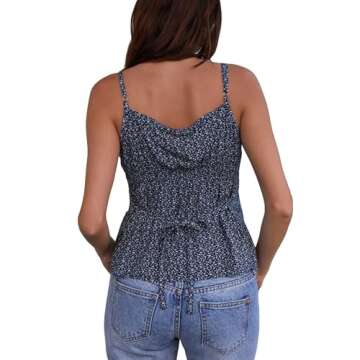 Women Fairy Grunge Y2k Shirts Square Neck Lace Patchwork Tops Vintage Goth Aesthetic Tank Tops (B-Blue, S)