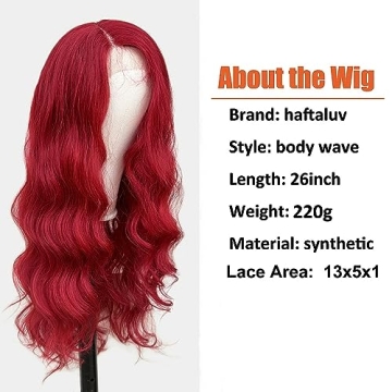 Bright Cherry Red Synthetic Lace Front Wig - Haftaluv