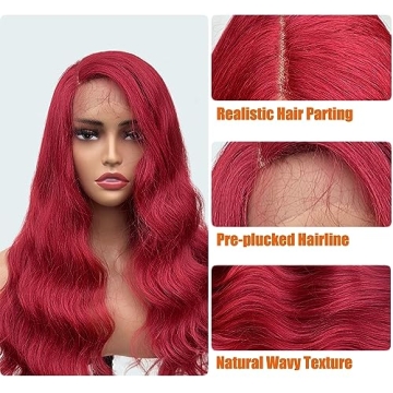 Bright Cherry Red Synthetic Lace Front Wig - Haftaluv