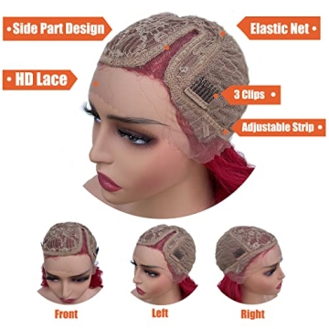 Bright Cherry Red Synthetic Lace Front Wig - Haftaluv