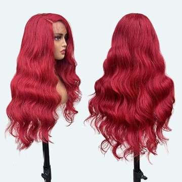 Bright Cherry Red Synthetic Lace Front Wig - Haftaluv