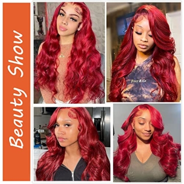 Bright Cherry Red Synthetic Lace Front Wig - Haftaluv