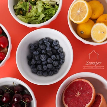 Elegant Sweejar Ceramic Fluted Bowls Set of 6 for Dining