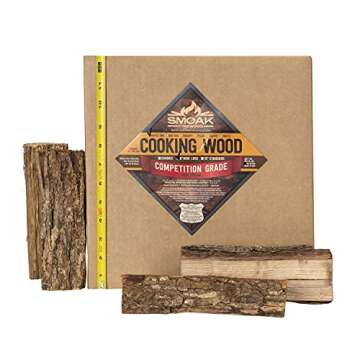 Smoak Firewood Cooking Wood Mini Splits - USDA Certified Kiln Dried (8in Pieces, 25-30lbs) Red Oak Pizza Oven, Grilling, Smoking Wood