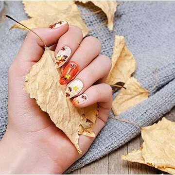 EBANKU 12 Colors Fall Leaves Nail Glitter for Art