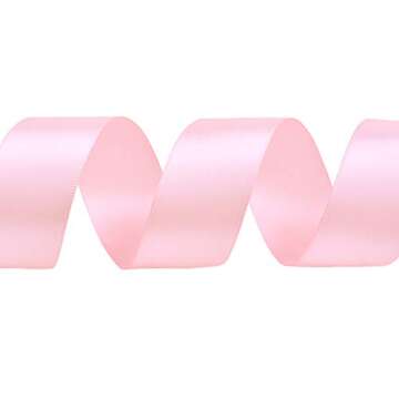 Ribest Light Pink Double Face Satin Ribbon for Gifts
