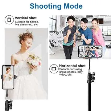 Cell Phone Tripod Stand, 20"- 80" Adjustable Tripod for iPhone Stand for Cameras with Gooseneck & Re...