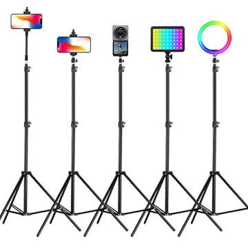 Cell Phone Tripod Stand, 20"- 80" Adjustable Tripod for iPhone Stand for Cameras with Gooseneck & Remote for Video Recording/Vlogging/Live Streaming/Photography Compatible with Most Mobile Phones