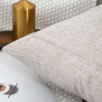 Jepeak Burlap Linen Pillow Covers - Pack of 2 20x20