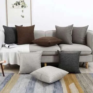 Jepeak Burlap Linen Pillow Covers - Pack of 2 20x20