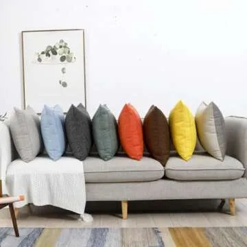 Jepeak Burlap Linen Pillow Covers - Pack of 2 20x20