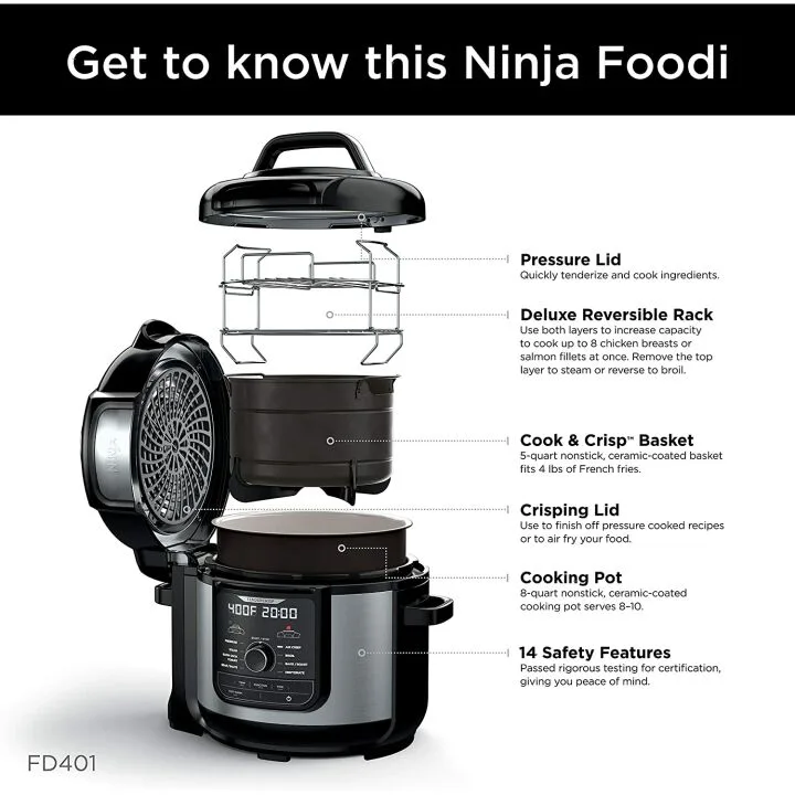 Ninja FD401 Foodi 12-in-1 Pressure Cooker & Air Fryer