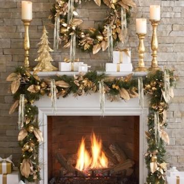 YUKL Gold Tinsel Icicles 4000 Strands 18 Inch Decor