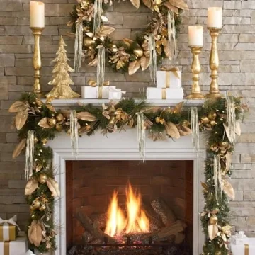 YUKL Gold Tinsel Icicles 4000 Strands 18 Inch Decor