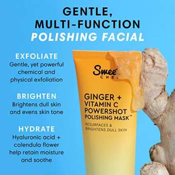 Sweet Chef Ginger + Vitamin C Powershot Polishing Mask - Brightening Face Mask for Dark Spots & Unev...