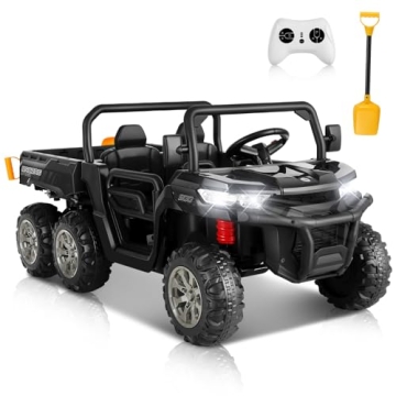 Hikole 24V Electric Dump Truck for Kids - 4WD Ride On Car with Remote and Smart Features