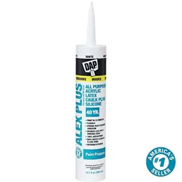 DAP INC 18152/11440 10.1oz White Alex Plus Acrylic Latex Caulk with Silicone, 2 Pack