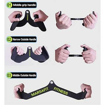 Home Gym Fitness Rowing T-bar V-bar Pulley Cable Machine Attachments, Bicep Curl Tricep LAT Pulldown Bar Back Strength Training Handle Grips LAT Pull Down Bar Press Down Exercises