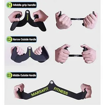 Home Gym Fitness Rowing T-bar V-bar Pulley Cable Machine Attachments, Bicep Curl Tricep LAT Pulldown Bar Back Strength Training Handle Grips LAT Pull Down Bar Press Down Exercises