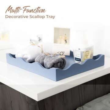 KOLURAFUL Stylish Scallop Serving Tray for Home Decor
