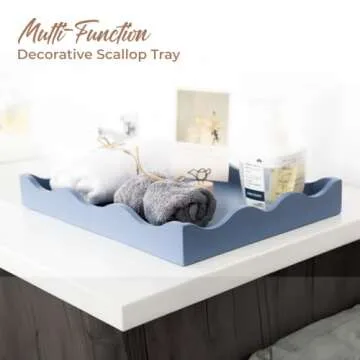 KOLURAFUL Stylish Scallop Serving Tray for Home Decor