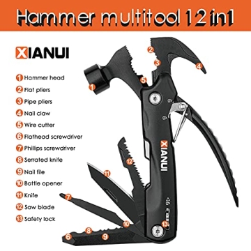 Gifts for Men - 12in1 Multitool Hammer - Stocking Stuffers