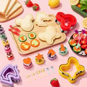 Tiblue 48Pcs Sandwich Cutter and Sealer Set for Kids